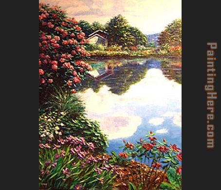 Lakeside retreat painting - Henry Peeters Lakeside retreat art painting
